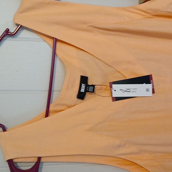 DKNY Peach Linen Blend Sleeveless Maxi Dress XL NWT - Picture 6 of 10